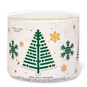 🆕 HOLIDAY CHEERS - Bath & Body Works 3 Wick Candle - Christmas Vanilla RARE